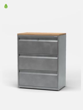 raw metal drawer storage cabinet