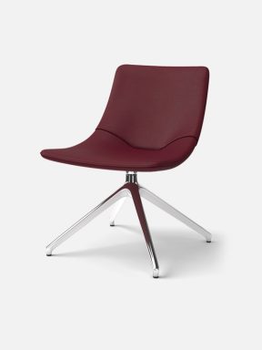 Office lounge chair with raised polished base