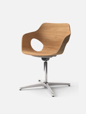 Olé wood meeting chair with 4 star base