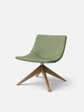 Office lounge chair with raised wood base