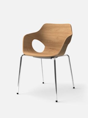 4 leg cafe chair with wood shell