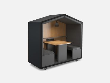 Pitched roof mobile office meeting pod