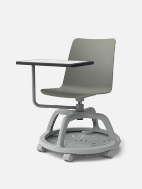 Grey learning chair with tablet