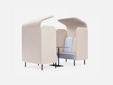 August office meeting booth with overhead canopy
