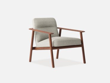 Retro armchair with wooden frame