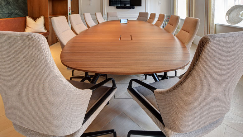 Formal boardroom chair installation