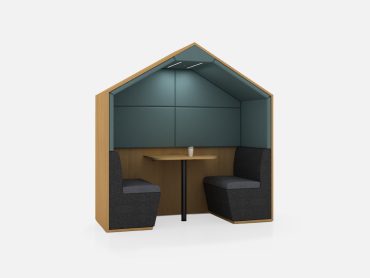 Condo pitched roof meeting booths
