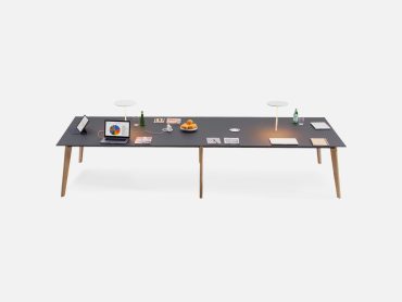 Cubb office meeting table with power and task lights