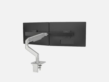 Dual monitor arm with crossbar