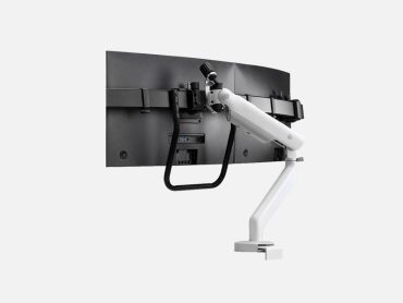 Desktop dual monitor arm