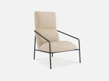 High back office armchairs with metal frame