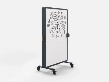 Movable whiteboard on wheels