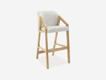 Wood office stool with arms