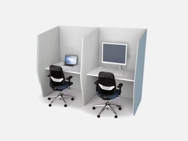 Library computer workstations for private study