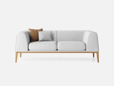 Maysa low back office sofas with wooden legs