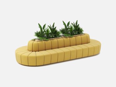 Modular office sofa with central planter