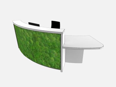 Moss fronted reception desk with DDA access