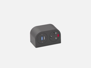 Desktop power module for tables, desks and underseat charging