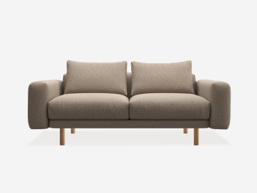 Plush office sofa with wooden legs