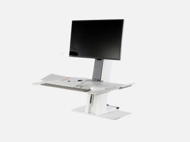 Height adjustable monitor arm for sit stand desk