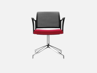 Traditional meeting room chair with mesh back