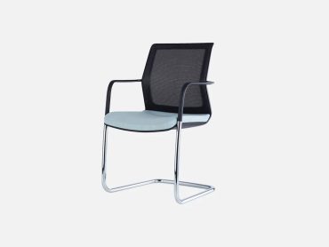 Cantilever meeting chair with mesh back