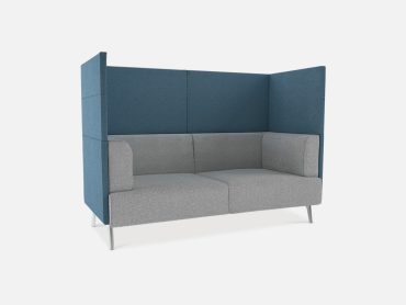 Tryst highback office sofas with metal legs