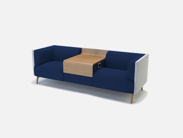 Tryst waiting room sofa with power