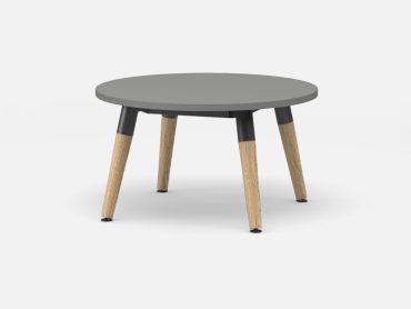 Wood leg occasional table for offices