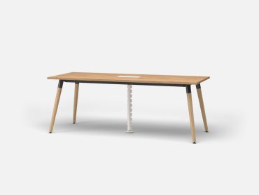 Solid oak hand spun leg meeting table