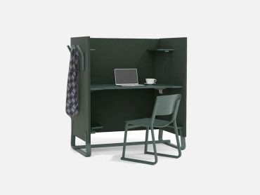 Height adjustable quiet work booth with wooden frame