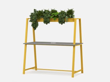 Larke Office Work Table with overhead planter