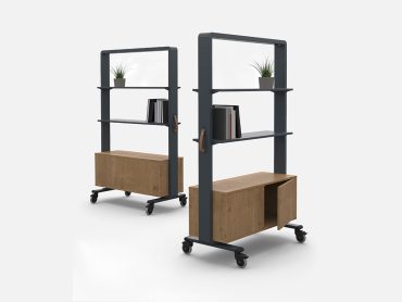 mobile bookcase on wheels