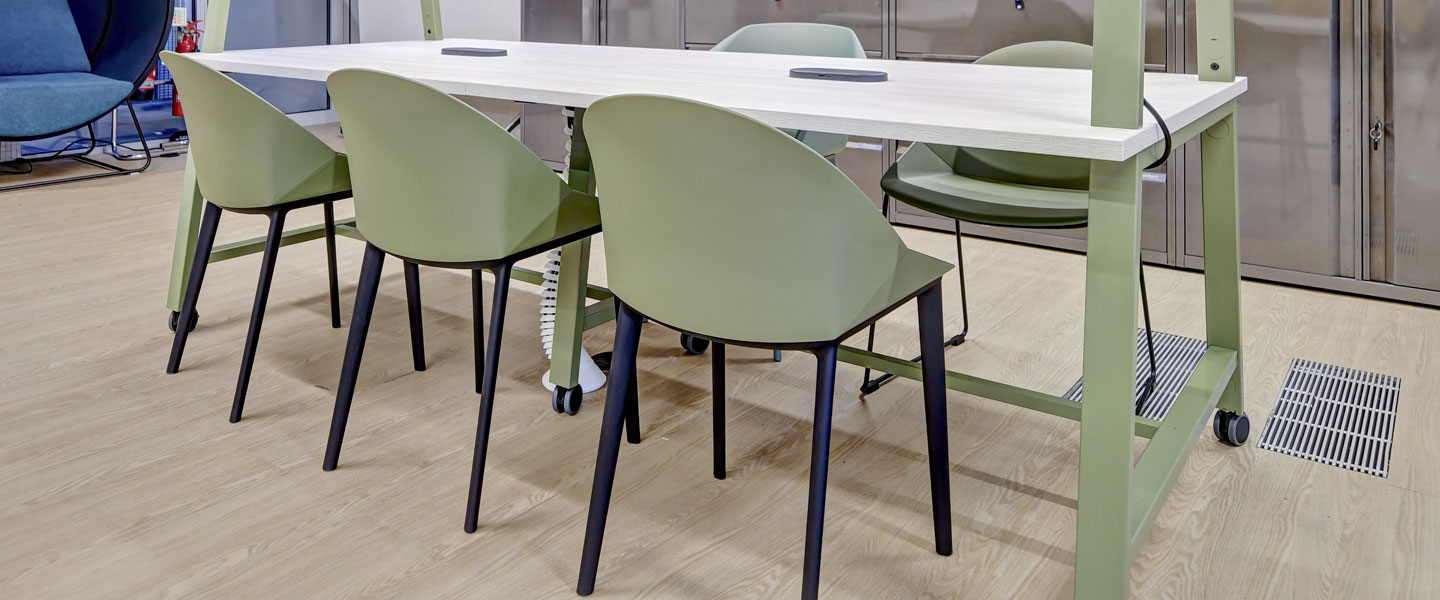 Sustainable office meeting chair, cafe chair and breakout chair. UK Made by Flexiform