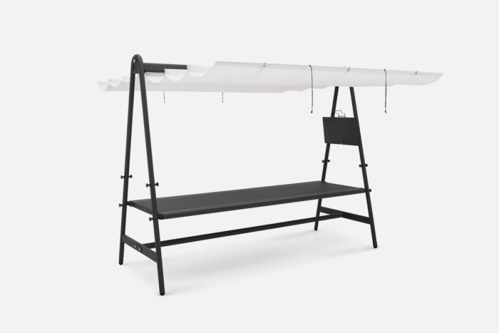 AMAi outdoor table with overhead canopy