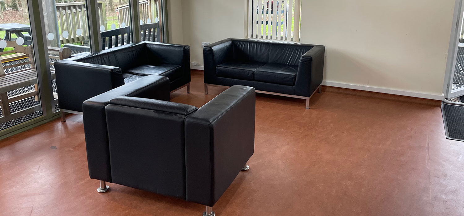 Donated office furniture - leather office sofas