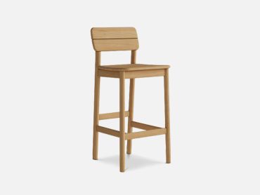 Wood barstool with back support