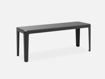 Metal outdoor bench seat with folded steel