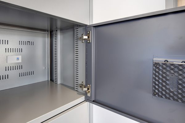 Inside a Freestor Locker Compartment with Digital Lock and Phone Charging