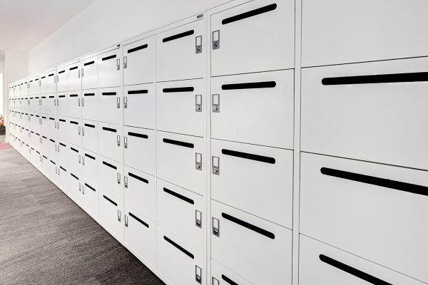 10 door metal lockers with dropholes for mail