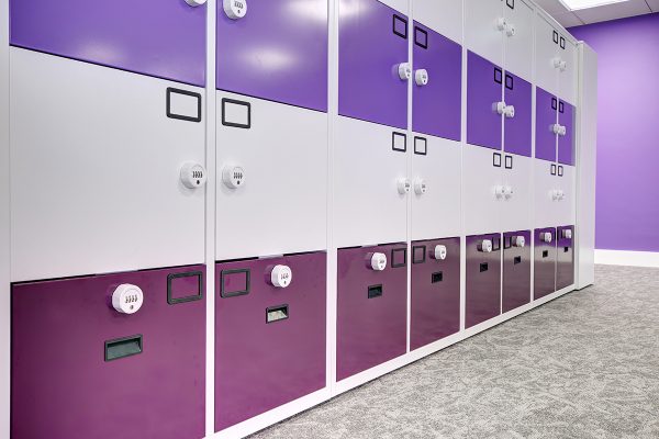 Bespoke metal lockers with bottom drawer access