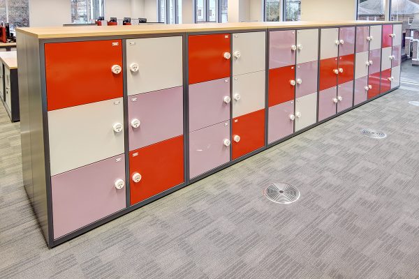 6 door office lockers with combination locks