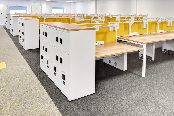 6 Door Office Lockers with Digital Locks & Bottom Drawers