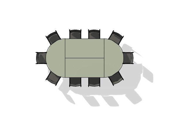 10 Person Flip Top Table Layout