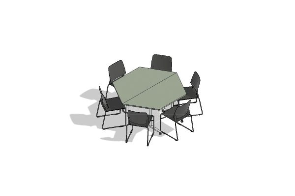 6 Person Hexagon Flip Top Tables Configuration