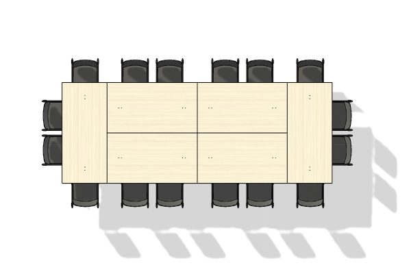 Executive Flip Top Table 16 Person Rectangular Layout