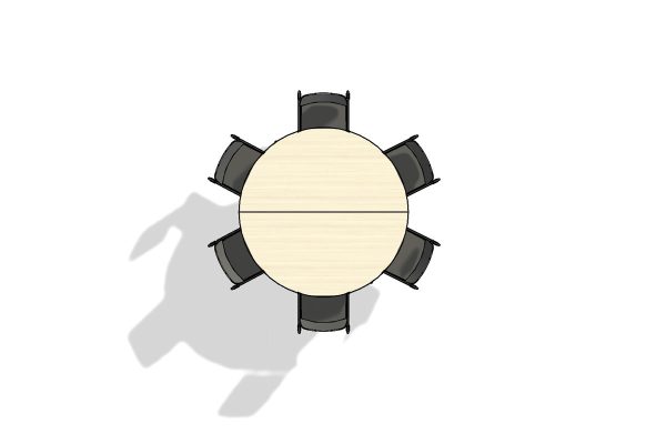 Executive Flip Top Table 6 Person Circular Layout