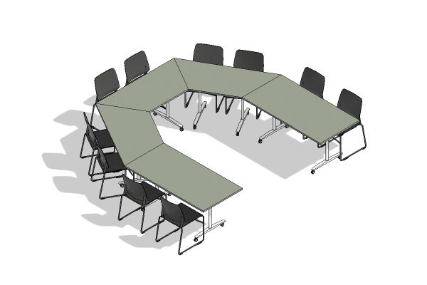 10 Person Horseshoe Flip Top Table Layout