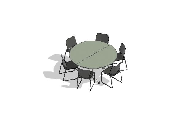 6 Person Circular Flip Top Tables Configuration