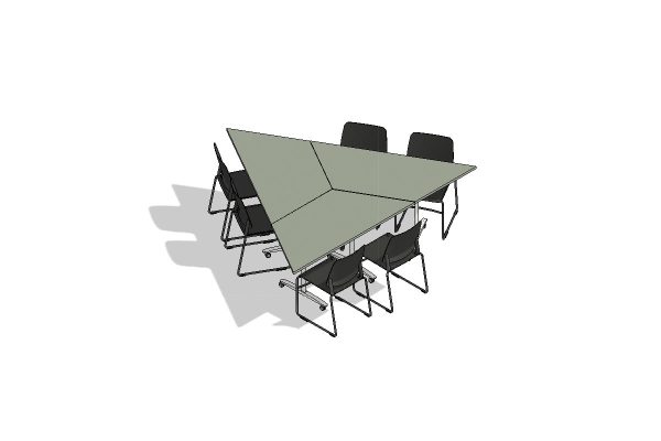 6 Person Triangular Flip Top Table Configuration